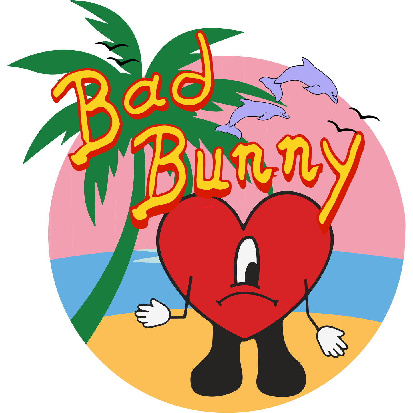 BB41 Bad Bunny Palm Tree Full Color DTF Transfer - Pro DTF Transfers