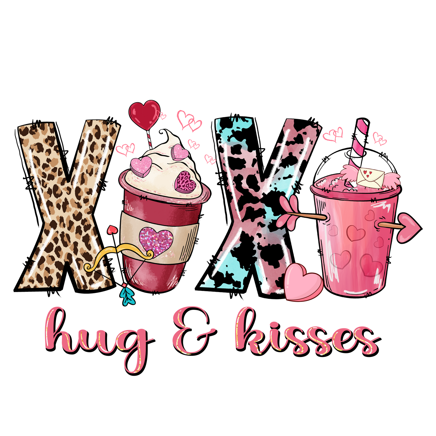 Hugs and Kisses Full Color Transfer - Pro DTF Transfers