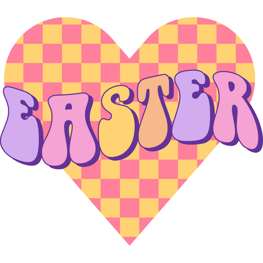 E28 Easter Heart Full Color DTF Transfer - Pro DTF Transfers