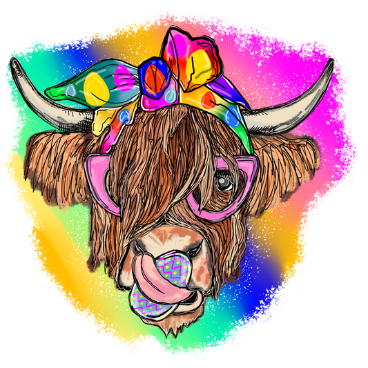 Easter Highland Cow Full Color DTF Transfer - Pro DTF Transfers