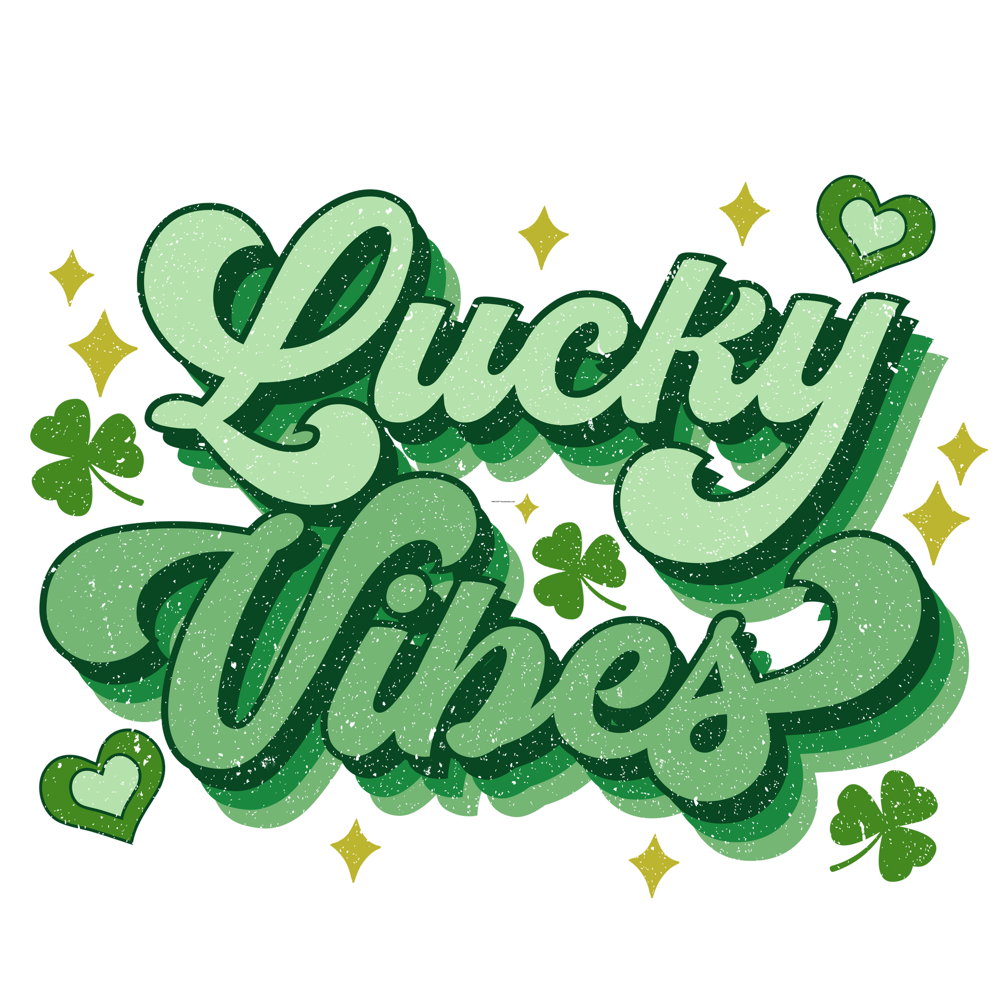 SP106 Lucky Vibes Vintage Full Color DTF Transfer - Pro DTF Transfers