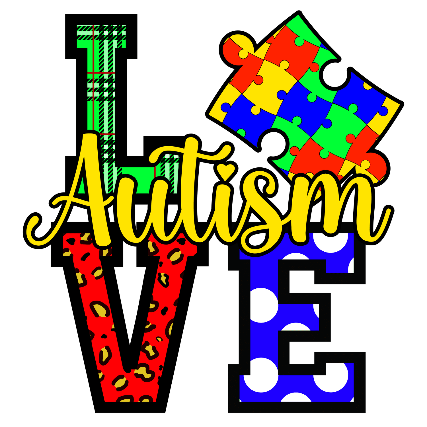 AA3 Autism 12 Full Color DTF Transfer - Pro DTF Transfers