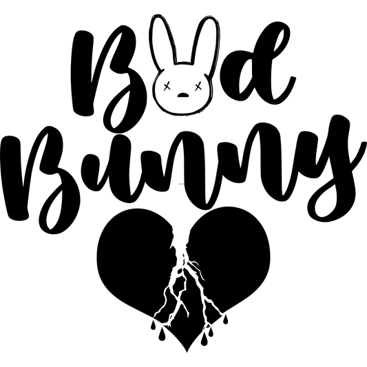BB14 Bad Bunny Sad Heart Full Color DTF Transfer - Pro DTF Transfers