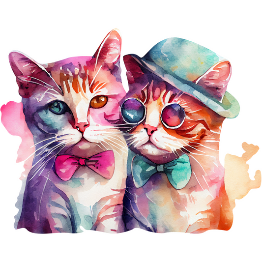 Cat Couple Full Color Transfer - Pro DTF Transfers