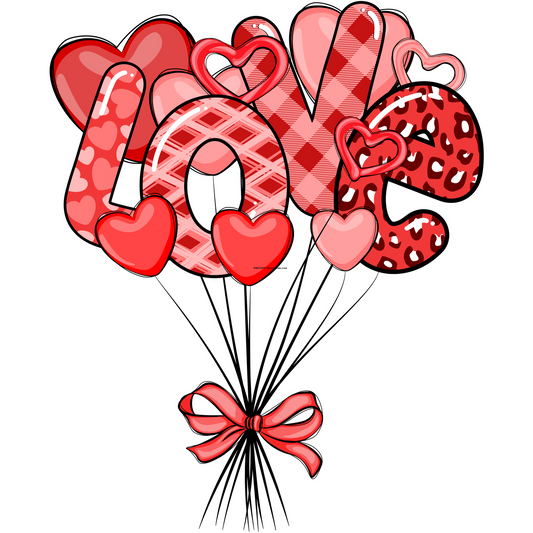 VD147 Love Balloons Full Color Transfer - Pro DTF Transfers
